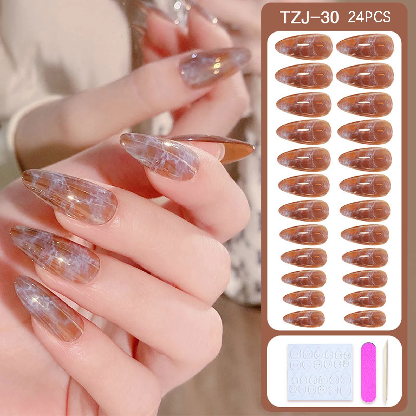 24Pcs Nail Art Fashion Flash Retro Glazed Fake Nail Pieces Wear Removable Nail Patch Stickers Nail Art Manicure Tools
24Pcs Nail Art Fashion Flash Retro Glazed Fake Nail Pieces Wear Removable Nail Patch Stickers Nail Art Manicure Tools