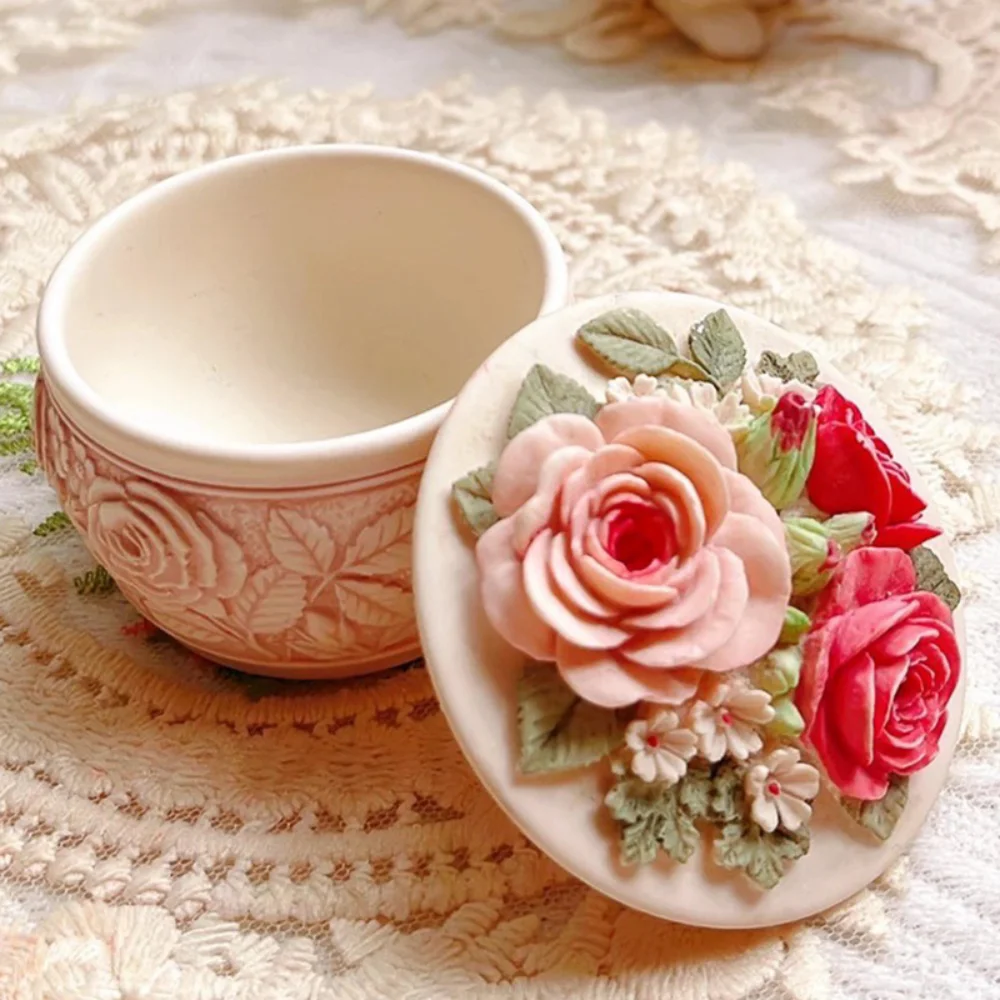 Round Flower Flower Jewelry Box Silicone Molds DIY Handmade Clay Cement Concrete Plaster Storage Box Mold
Round Flower Flower Jewelry Box Silicone Molds DIY Handmade Clay Cement Concrete Plaster Storage Box Mold