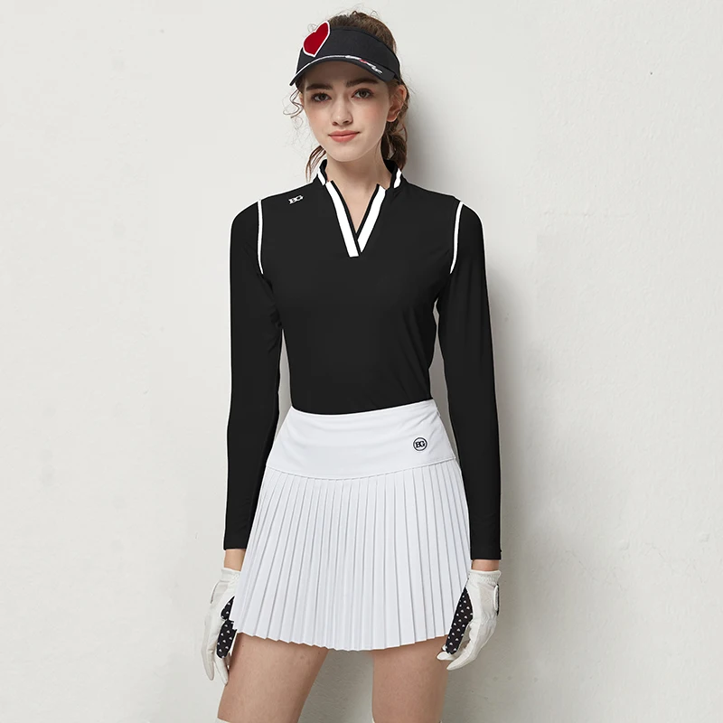 BLKTEE GOLF Women's Suit Sunscreen Long Sleeve T-shirt Sports Casual V-neck Shirt for Ladies Women Golf Pleated Skirt Shorts
BLKTEE GOLF Women's Suit Sunscreen Long Sleeve T-shirt Sports Casual V-neck Shirt for Ladies Women Golf Pleated Skirt Shorts