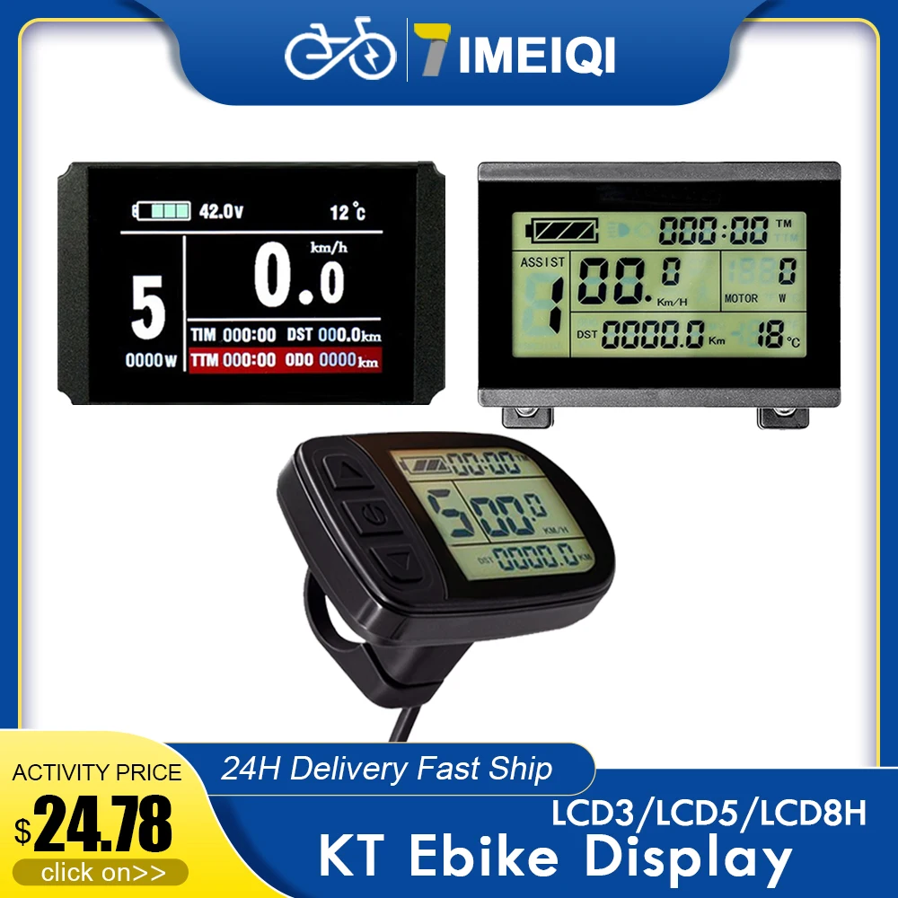 

KT Ebike Display Kuteng Waterproof SM Plug 24V 36V 48V 72V LCD3 LCD8HU LCD5 Electric Bicycle Bike Display for Electric Bike Kit