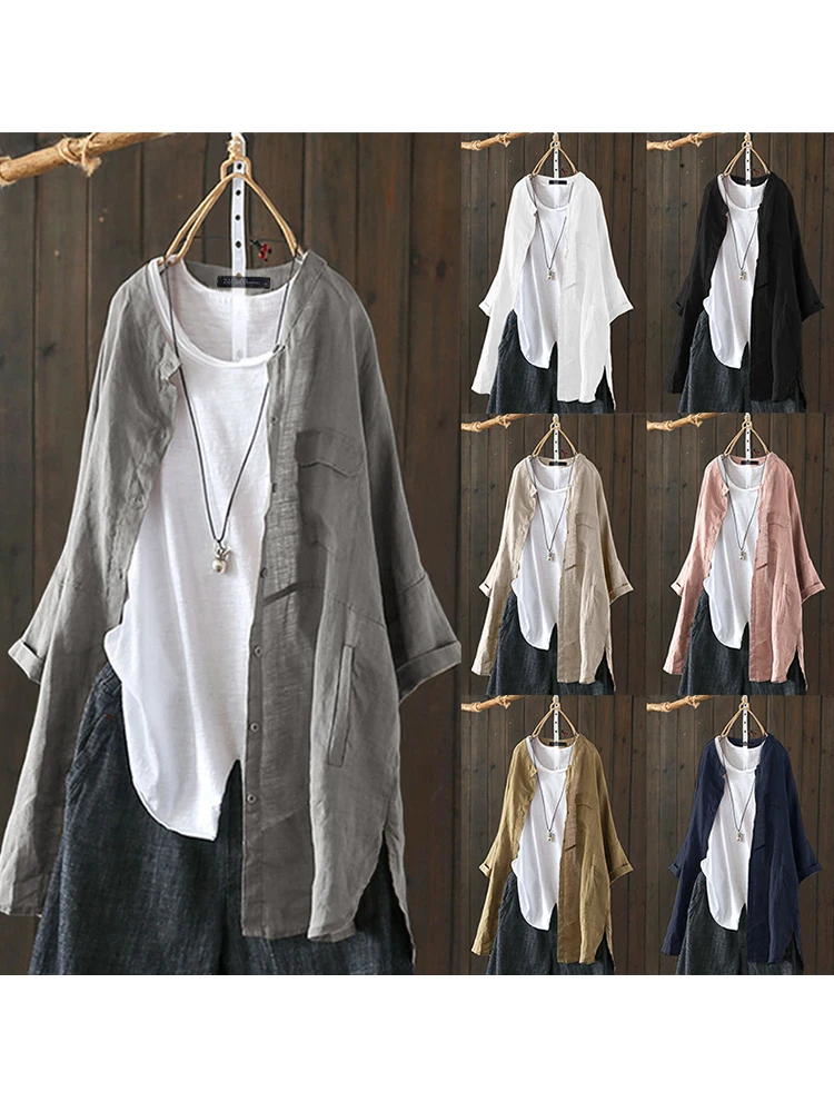 Blouse Summer 2022 Vintage Cotton Tunic Casual Long Sleeve Shirt Button Cardigan Women Solid Patchwork Top Plus Size
Blouse Summer 2022 Vintage Cotton Tunic Casual Long Sleeve Shirt Button Cardigan Women Solid Patchwork Top Plus Size