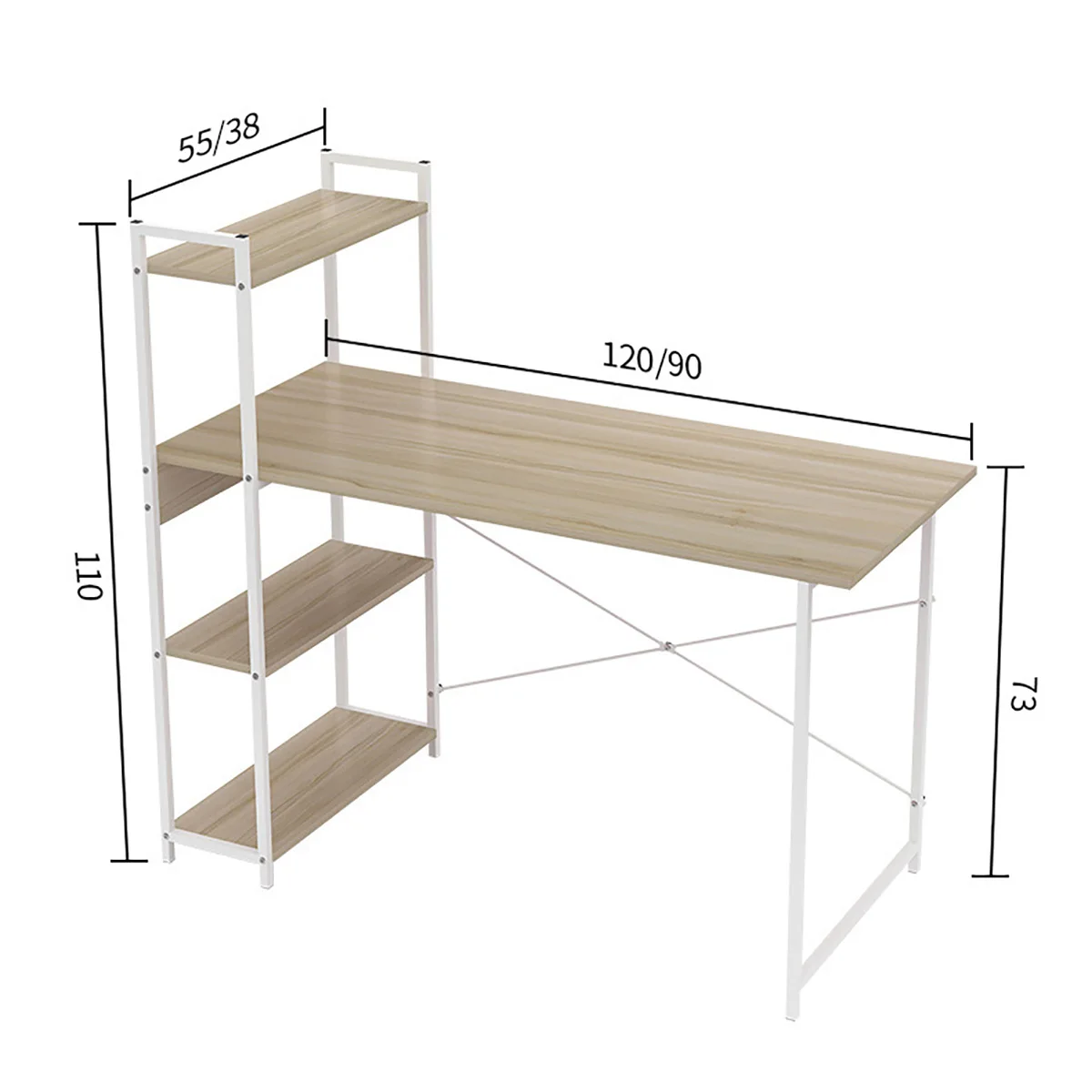 Computer Laptop Desk Upgraded 47" Modern Style Computer Desk with 4 Tiers Bookshelf for Home Office Studying Living Room
Computer Laptop Desk Upgraded 47" Modern Style Computer Desk with 4 Tiers Bookshelf for Home Office Studying Living Room