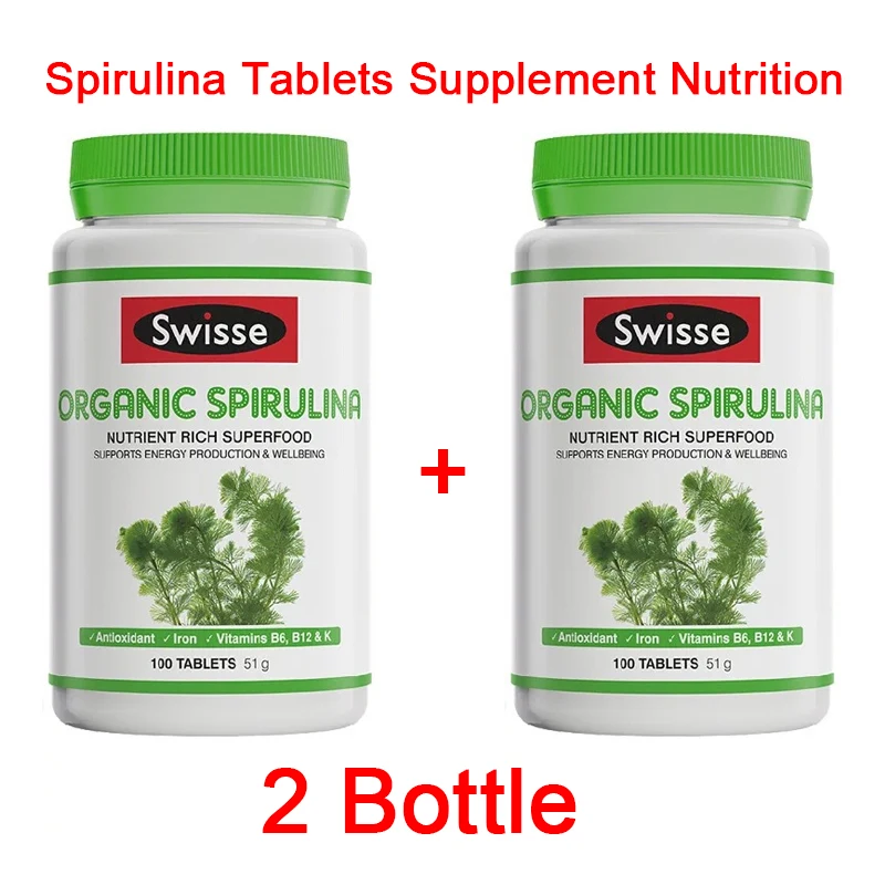 

2 bottle of 200 pills Spirulina Tablets Organic Spirulina Supplements Nutrition