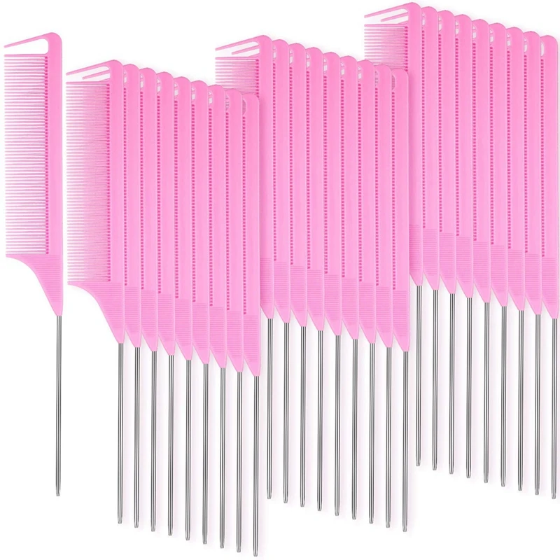 30 Pieces Parting Comb For Braids Hair Rat Tail Comb Steel Pin Rat Tail Carbon Fiber Heat Resistant Teasing Combs
30 Pieces Parting Comb For Braids Hair Rat Tail Comb Steel Pin Rat Tail Carbon Fiber Heat Resistant Teasing Combs