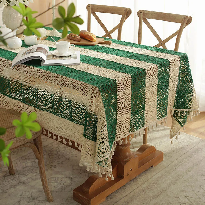 American Style Knited Table Cover With Tassel Patchwork Rectangular Tablecloth Dinning Room Stripe Cutout Table Cloth Manteles
American Style Knited Table Cover With Tassel Patchwork Rectangular Tablecloth Dinning Room Stripe Cutout Table Cloth Manteles