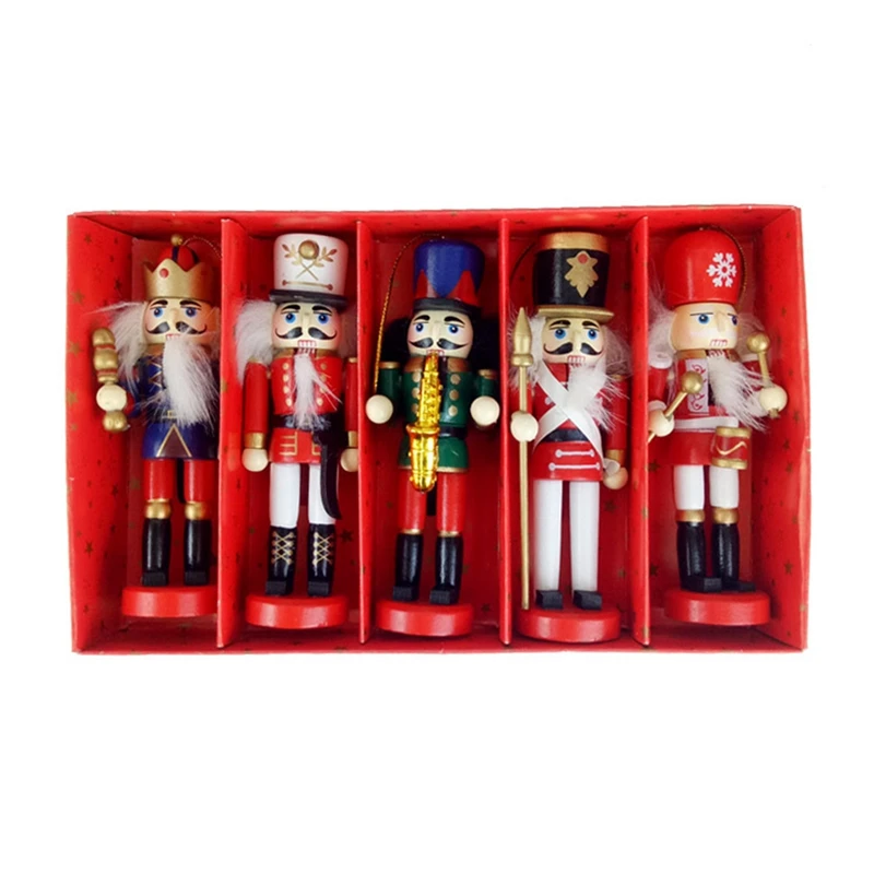 5Pcs/Set 12cm Nutcracker Soldier Doll Christmas Tree Decoration Pendant Home Desktop Decoration Children's Holiday Gifts
5Pcs/Set 12cm Nutcracker Soldier Doll Christmas Tree Decoration Pendant Home Desktop Decoration Children's Holiday Gifts