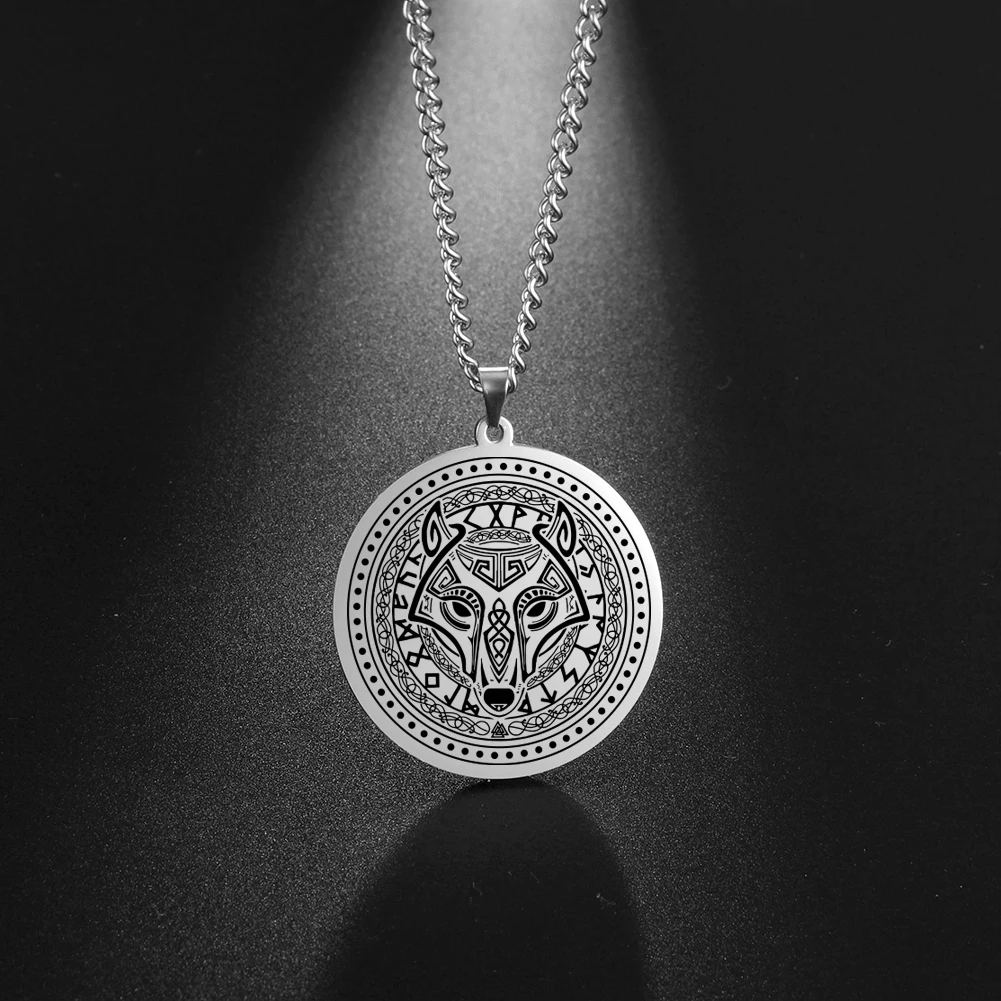 LIKGREAT Men's Stainless Steel Norse Viking Wolf Head Amulet Thor Hammer Pendant Necklace Wolves Talisman Wicca Punk Men Jewelry
LIKGREAT Men's Stainless Steel Norse Viking Wolf Head Amulet Thor Hammer Pendant Necklace Wolves Talisman Wicca Punk Men Jewelry