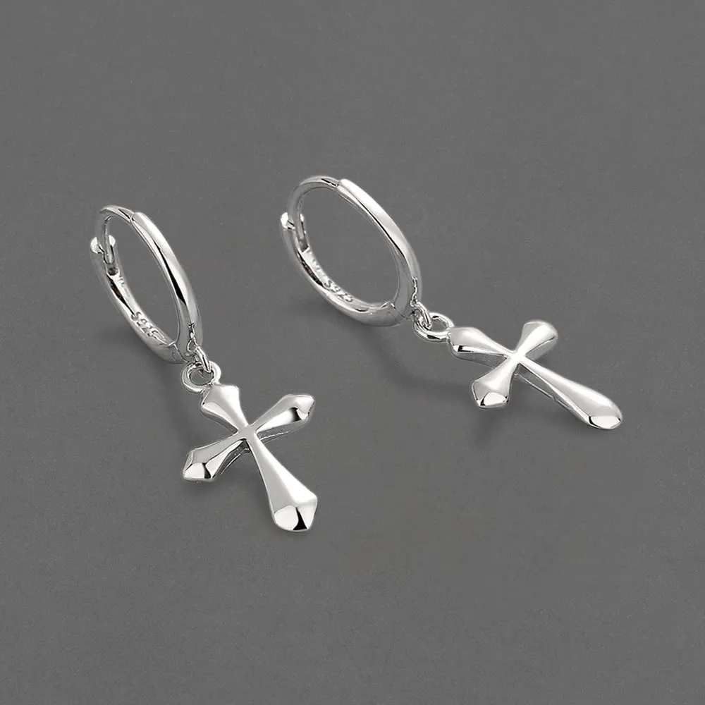 LIVVY Silver Color Punk chic simple sleek cross pendant earrings For Women New Trendy Fine Jewelry Gift
LIVVY Silver Color Punk chic simple sleek cross pendant earrings For Women New Trendy Fine Jewelry Gift