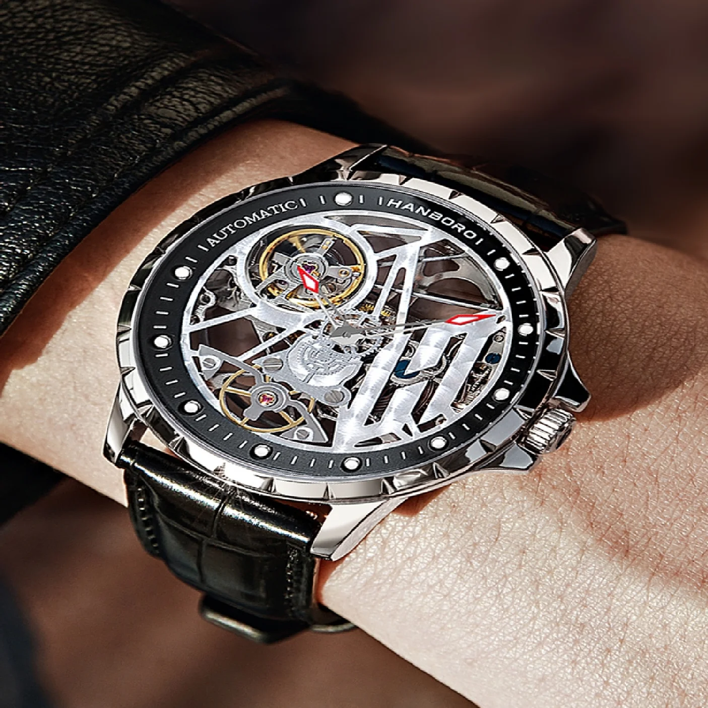 Hanboro men's watch mechanical watches full Automatic trend Wristwatch flywheel luminous waterproof brand luxury watch for men
Hanboro men's watch mechanical watches full Automatic trend Wristwatch flywheel luminous waterproof brand luxury watch for men