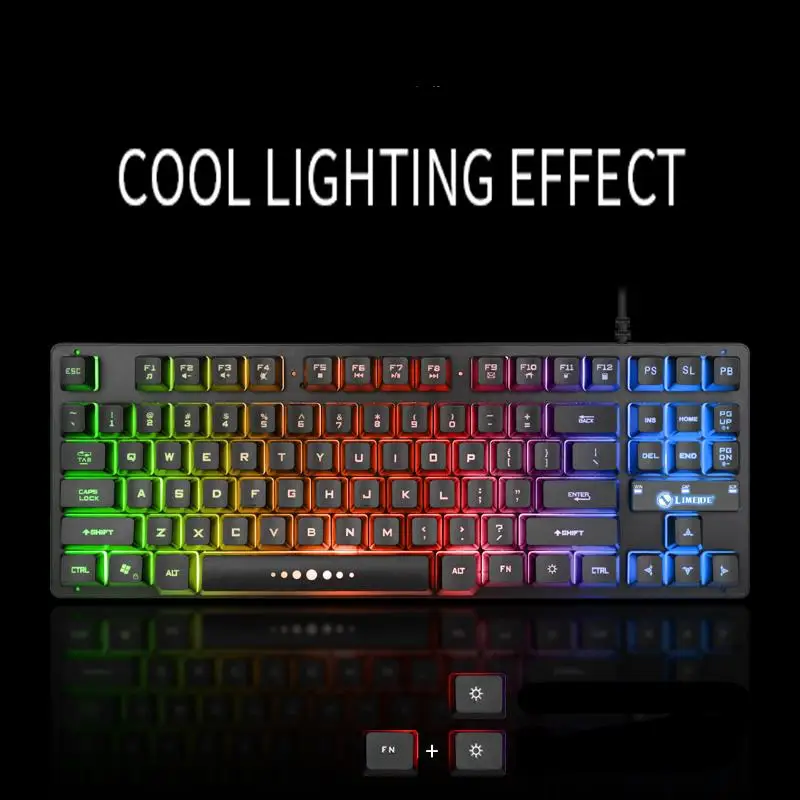 K87 Wired 87 Keys Mechanical Gaming Keyboard Rgb Backlit For Pc Gamer Seven-color Backlight for Windows USB Interface Wholesale
K87 Wired 87 Keys Mechanical Gaming Keyboard Rgb Backlit For Pc Gamer Seven-color Backlight for Windows USB Interface Wholesale