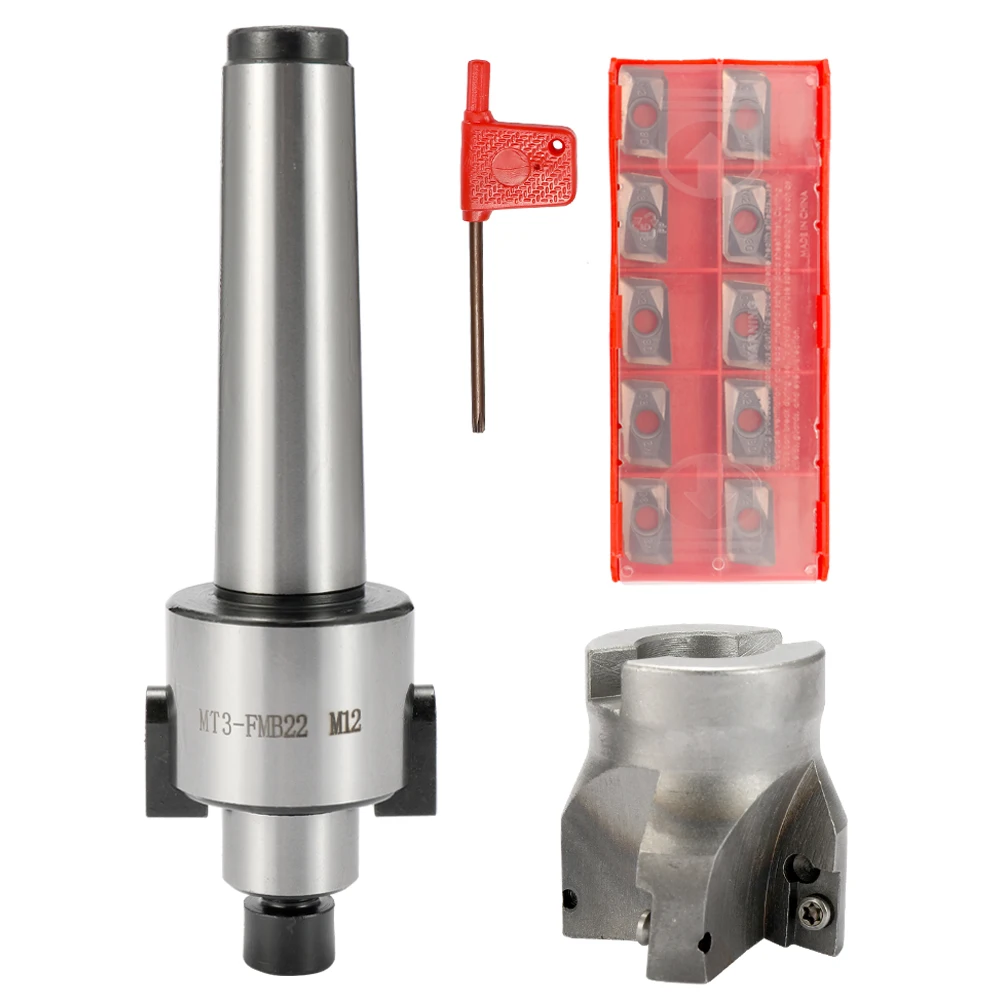 Metal Accuracy CNC Machine Tool MT3-FMB22 M12 Holder Face Mill Arbor 10PCS Carbide Insets Turning Tool Accessories Kit
Metal Accuracy CNC Machine Tool MT3-FMB22 M12 Holder Face Mill Arbor 10PCS Carbide Insets Turning Tool Accessories Kit