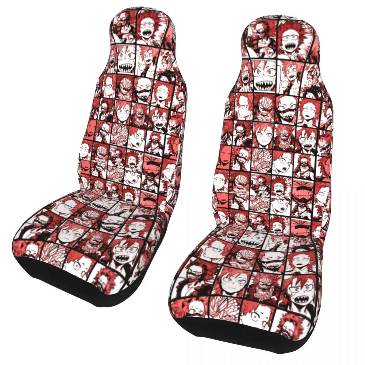 

BNHA Kirishima Car Seat Covers Universal Fit for Cars Trucks SUV or Van My Hero Academia Bucket Seats Protector Covers Women Men