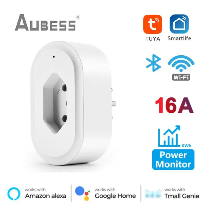 Смарт-розетка Tuya с Wi-Fi и монитором, 16 А 
Смарт-розетка Tuya с Wi-Fi и монитором, 16 А