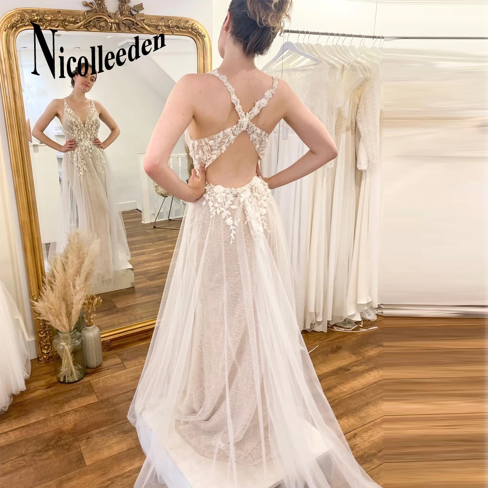 Nicolle V Neck Criss-Cross A Line Wedding Dresses For Women 2023 Bride Appliques Backless Court Train Sleeveless Lace Customised
Nicolle V Neck Criss-Cross A Line Wedding Dresses For Women 2023 Bride Appliques Backless Court Train Sleeveless Lace Customised
