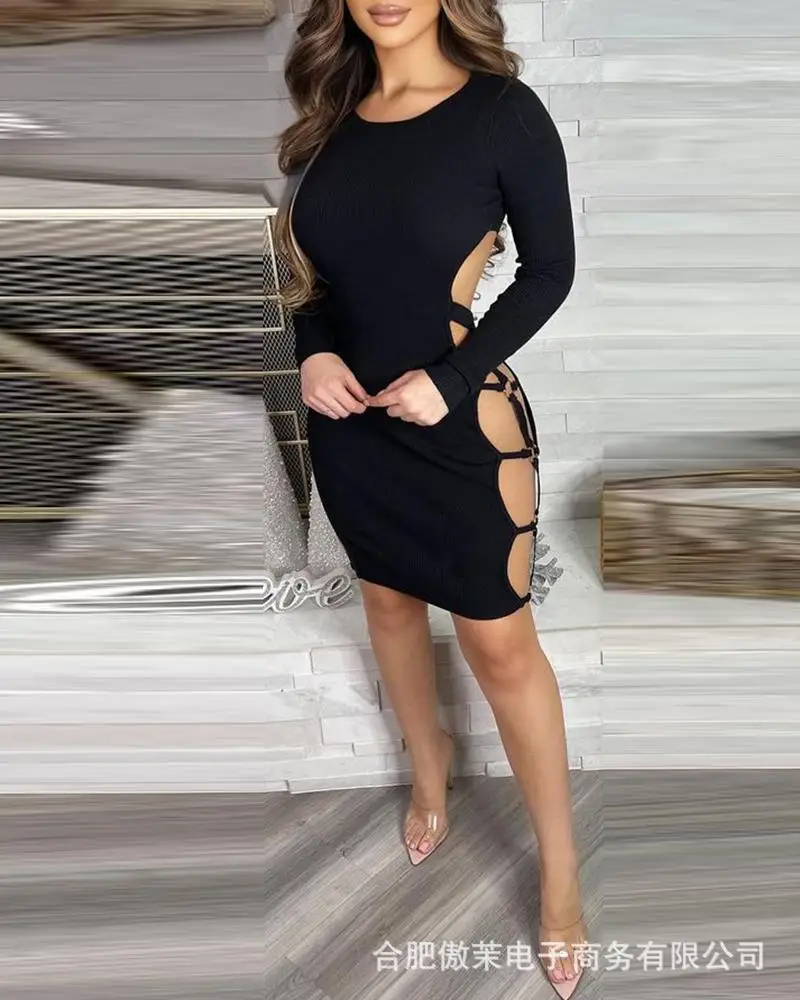 Sexy Hollow Out Dress for Women Round Neck Long Sleeve Black Party Club Women's Miniskirt 2022 Spring New Women's Black Dress
Sexy Hollow Out Dress for Women Round Neck Long Sleeve Black Party Club Women's Miniskirt 2022 Spring New Women's Black Dress