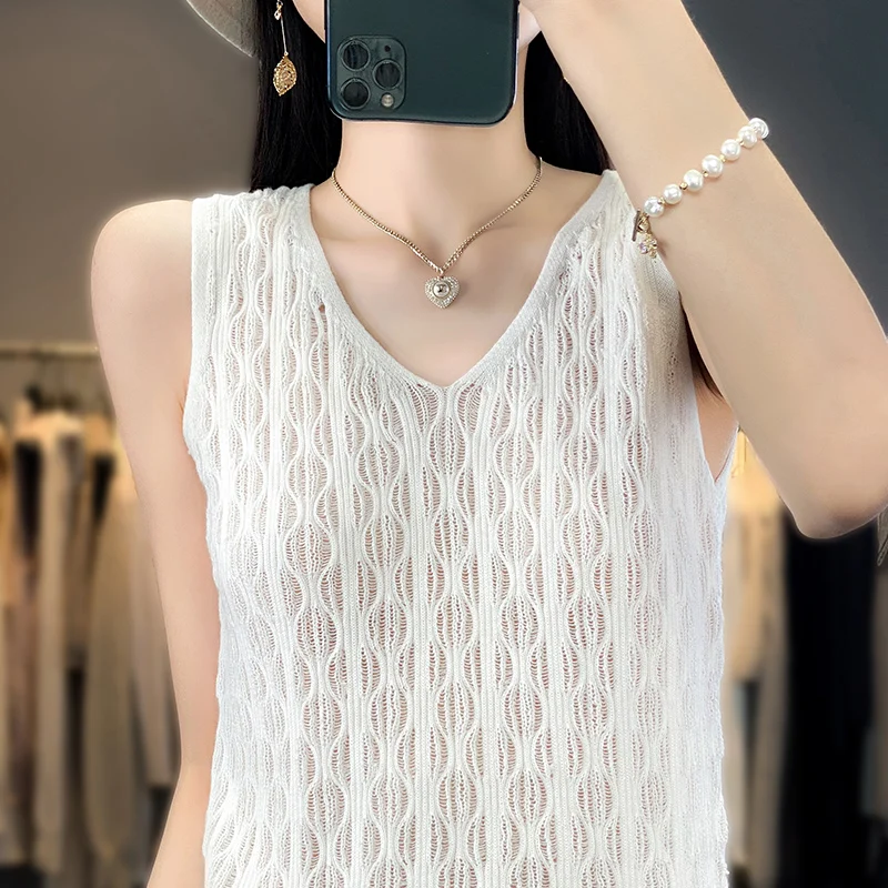 Spring And Autumn New 100% Cotton Knitted Women's Pullover Tank Top V-Neck Sleeveless Fashion Loose Strap Sweater Casual Top
Spring And Autumn New 100% Cotton Knitted Women's Pullover Tank Top V-Neck Sleeveless Fashion Loose Strap Sweater Casual Top