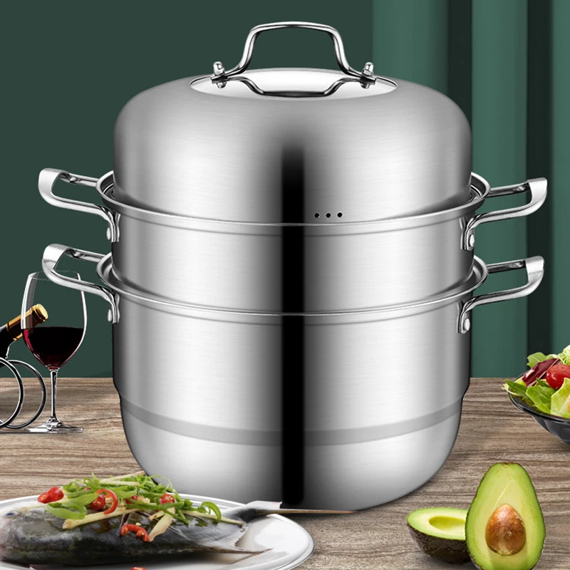 Stainless Steel Kitchen Steamer 28cm Two Three Layer Durable Steamer Thickened Bottom Pot Cooking Tools Kitchen Special Steamer
Stainless Steel Kitchen Steamer 28cm Two Three Layer Durable Steamer Thickened Bottom Pot Cooking Tools Kitchen Special Steamer