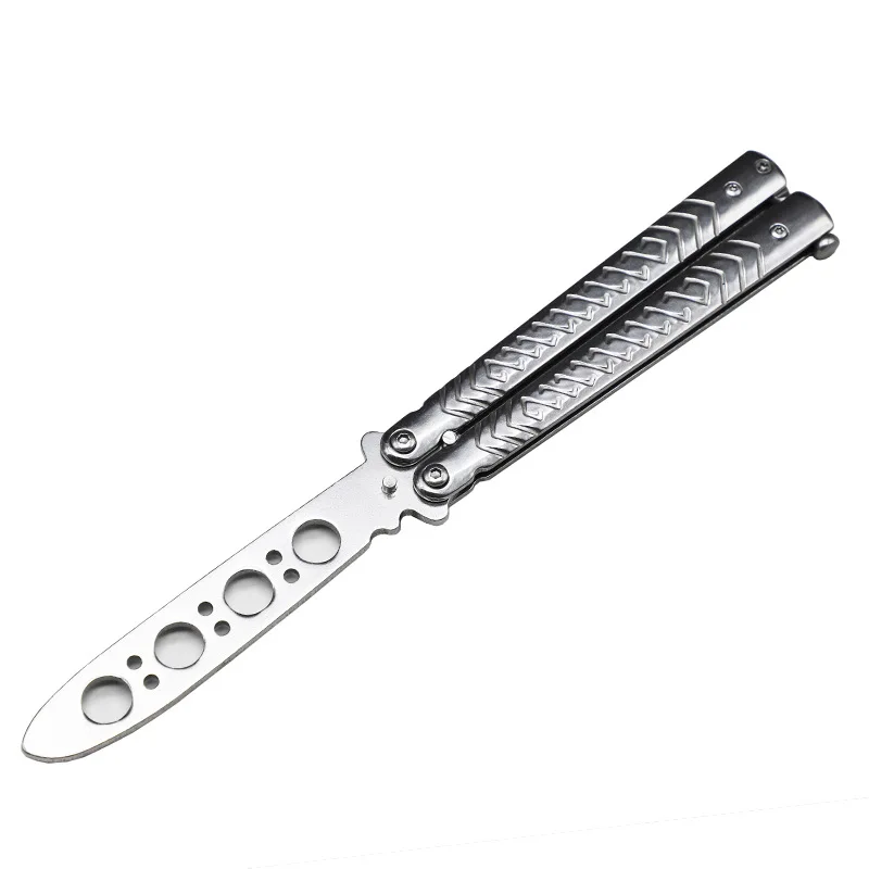 Outdoor folding butterfly knife training balisong trainer stainless steel portable no sharp practice flipping game knife
Outdoor folding butterfly knife training balisong trainer stainless steel portable no sharp practice flipping game knife