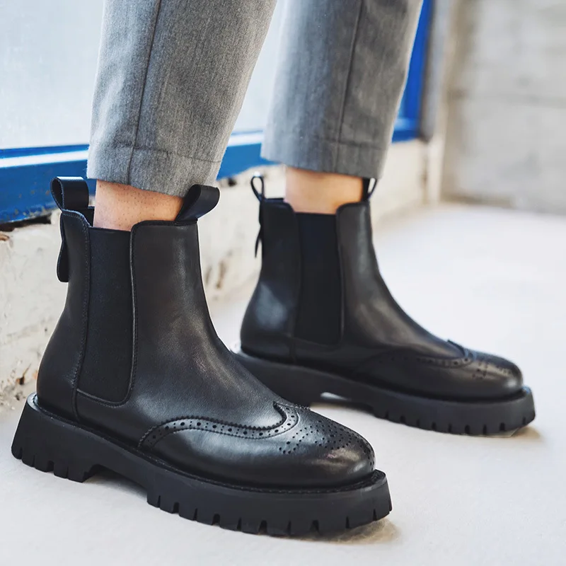 Temperament Increase Men's Boots High-top Spring Autumn New Thick-soled Casual Motorcycle Short Boots Trendy Quality Men's Shoes
Temperament Increase Men's Boots High-top Spring Autumn New Thick-soled Casual Motorcycle Short Boots Trendy Quality Men's Shoes