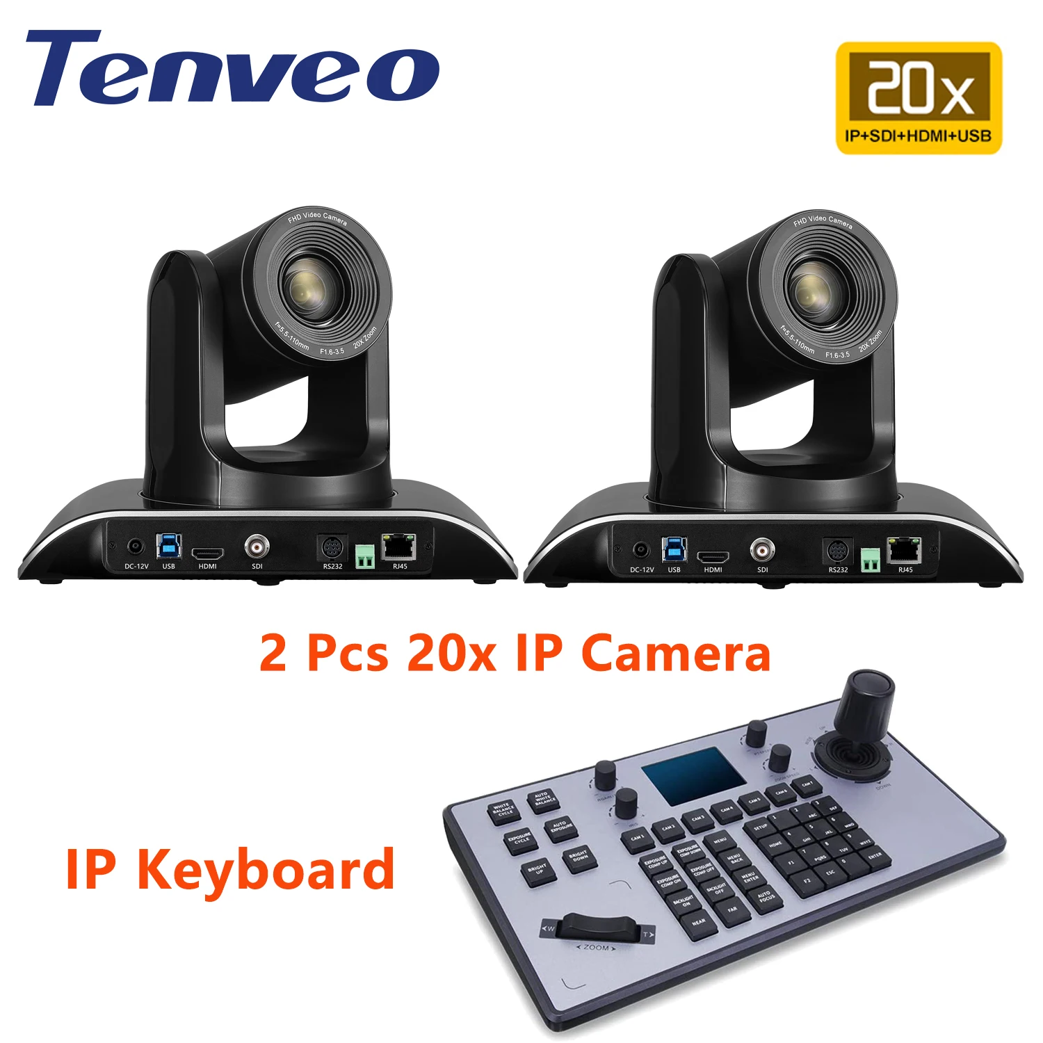 2 pcs 20x Zoom IP Streaming Video Conference Camara PTZ Video Confernce Room Camera with HX SDI+HDMI+RJ45 with IP PTZ keyboard
2 pcs 20x Zoom IP Streaming Video Conference Camara PTZ Video Confernce Room Camera with HX SDI+HDMI+RJ45 with IP PTZ keyboard