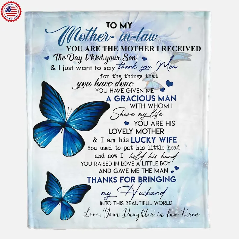 Personalized Mother-In-Law Blanket ,Christmas Gift for Mom in law, Custom Letter Blanket from Daughter/Son In Law,
Personalized Mother-In-Law Blanket ,Christmas Gift for Mom in law, Custom Letter Blanket from Daughter/Son In Law,