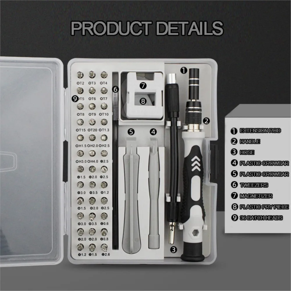 Screwdriver Set 45 In 1 Precision Screw Driver Bit Kits Repair Tool Magnetic Mobile Maintenance Watch Multifunctional Hand Tool
Screwdriver Set 45 In 1 Precision Screw Driver Bit Kits Repair Tool Magnetic Mobile Maintenance Watch Multifunctional Hand Tool
