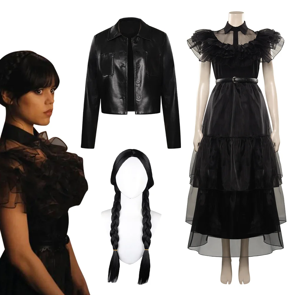Wednesday Addams Wednesday Cosplay Costume Wig Coat Outfits Halloween Carnival Party Suit For Women Girls Disguise
Wednesday Addams Wednesday Cosplay Costume Wig Coat Outfits Halloween Carnival Party Suit For Women Girls Disguise