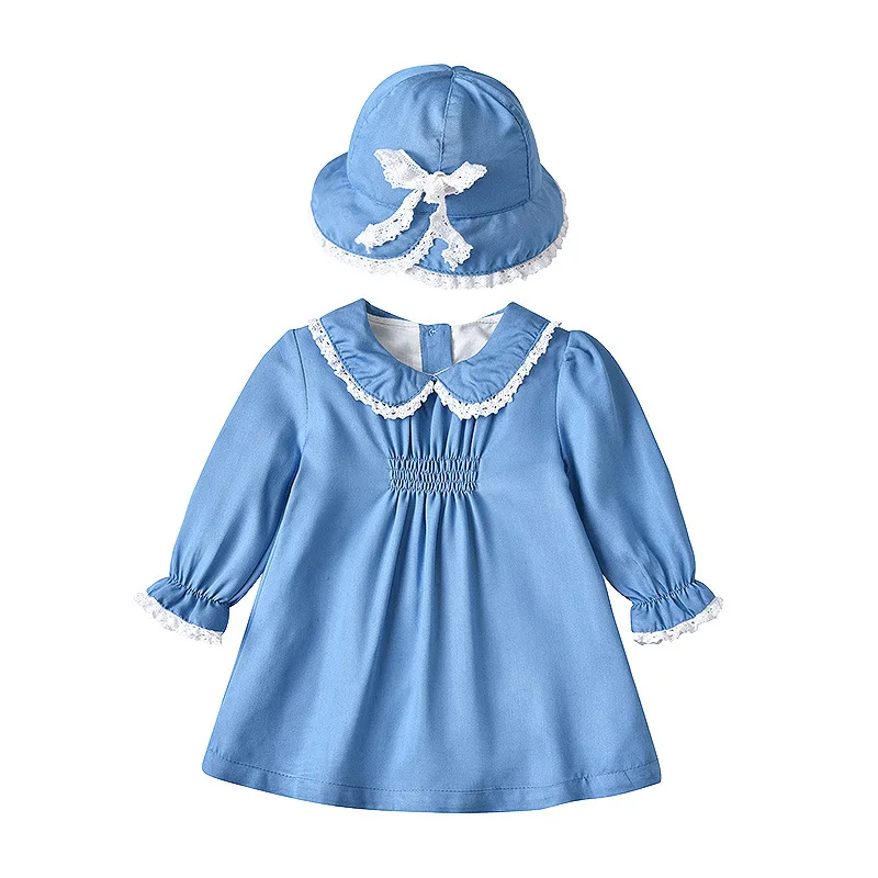 Spring and Autumn Kids Clothing Baby Girl Lace Peter Pan Collar Dress Infant Blue Princess Dress Preppy Style Children's Clothes
Spring and Autumn Kids Clothing Baby Girl Lace Peter Pan Collar Dress Infant Blue Princess Dress Preppy Style Children's Clothes