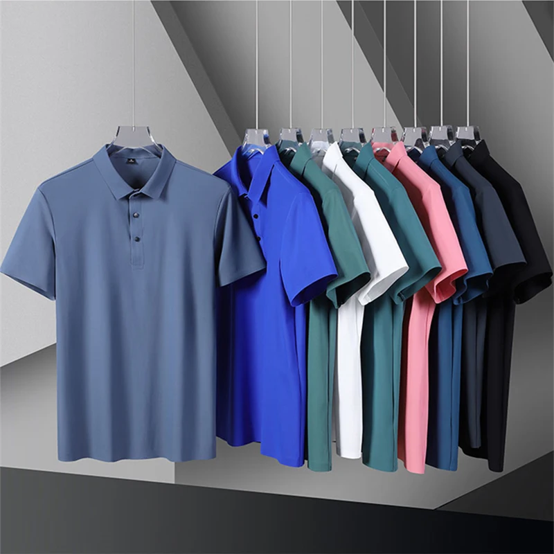 High Quality Men's Polo Shirt Summer New Lapel Ice Silk Soild Color Thin T-shirt Business Casual Short Sleeve Quick Drying Tees
High Quality Men's Polo Shirt Summer New Lapel Ice Silk Soild Color Thin T-shirt Business Casual Short Sleeve Quick Drying Tees