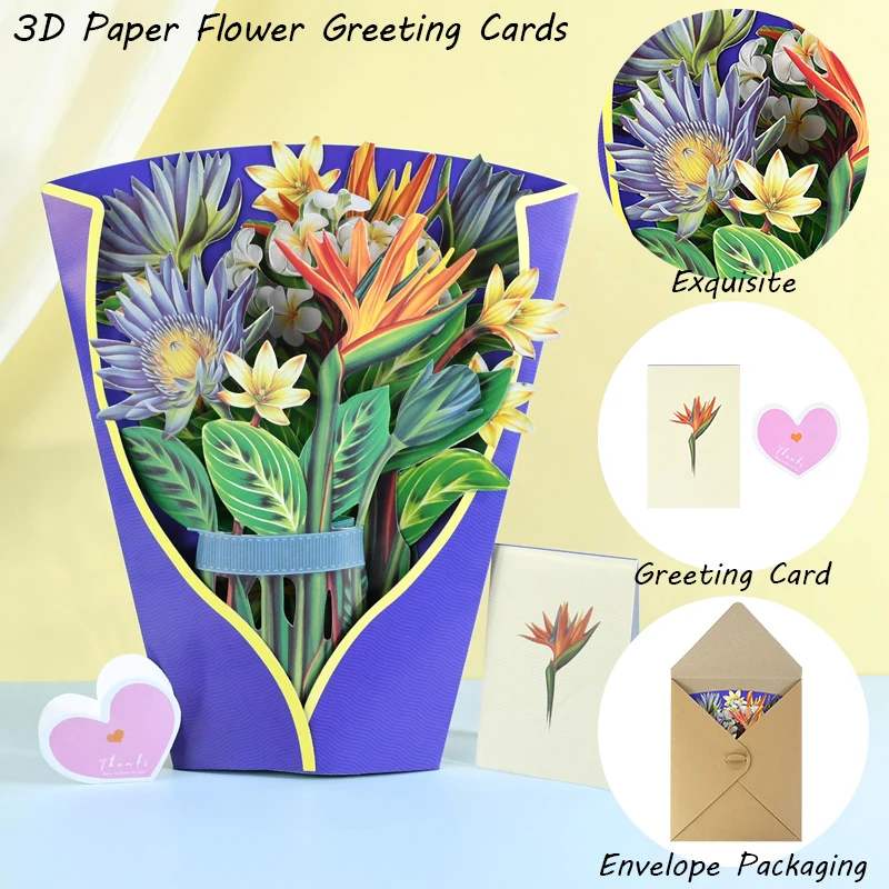 Creative 3D Paper Holding Flowers Bouquet Kraft Paper Envelope DIY Greeting Card For Your Mother Teacher The Best Gift
Creative 3D Paper Holding Flowers Bouquet Kraft Paper Envelope DIY Greeting Card For Your Mother Teacher The Best Gift