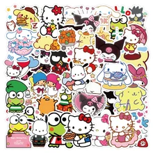 Sanrio Hello Kitty Kuromi My Melody decal 100 sheets Cartoon cuteness waterproof DIY doodle trunk skateboard decal decoration