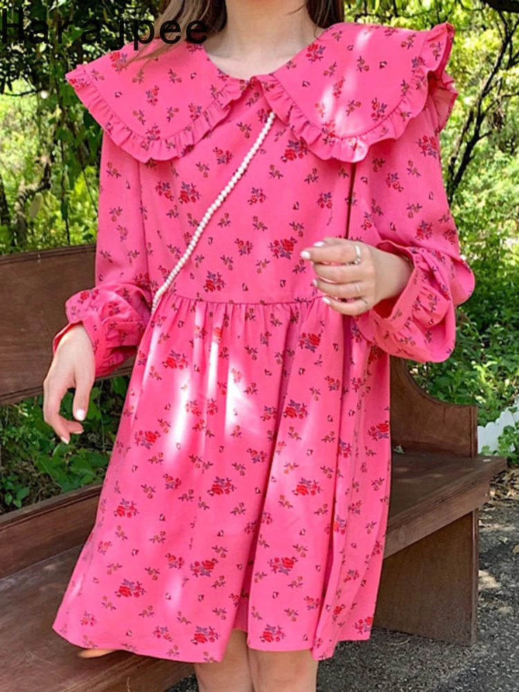 Harajpee Sweet Doll Collar Printing Dress Fungus Stitching Puff Sleeve Summer New 2022 Loose Waist Women Pink Dress Korean Chic
Harajpee Sweet Doll Collar Printing Dress Fungus Stitching Puff Sleeve Summer New 2022 Loose Waist Women Pink Dress Korean Chic