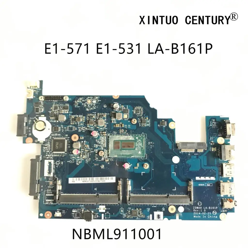 NBML911001 для Acer Aspire E5-571 E5-531 материнская плата Z5WAH LA-B161P NB.ML911.001 DDR3 SR1DV 2957U CPU 100% протестированная работа
NBML911001 для Acer Aspire E5-571 E5-531 материнская плата Z5WAH LA-B161P NB.ML911.001 DDR3 SR1DV 2957U CPU 100% протестированная работа