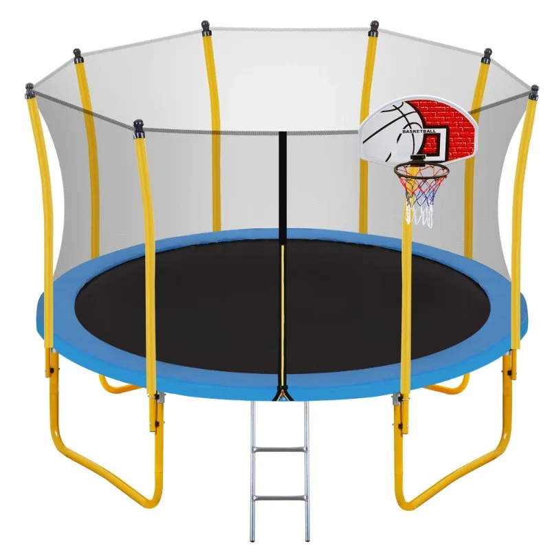 EUROCO 12FT Trampoline with Basketball Hoop, Enclosure and Ladder for Kids, Yellow and Blue
EUROCO 12FT Trampoline with Basketball Hoop, Enclosure and Ladder for Kids, Yellow and Blue