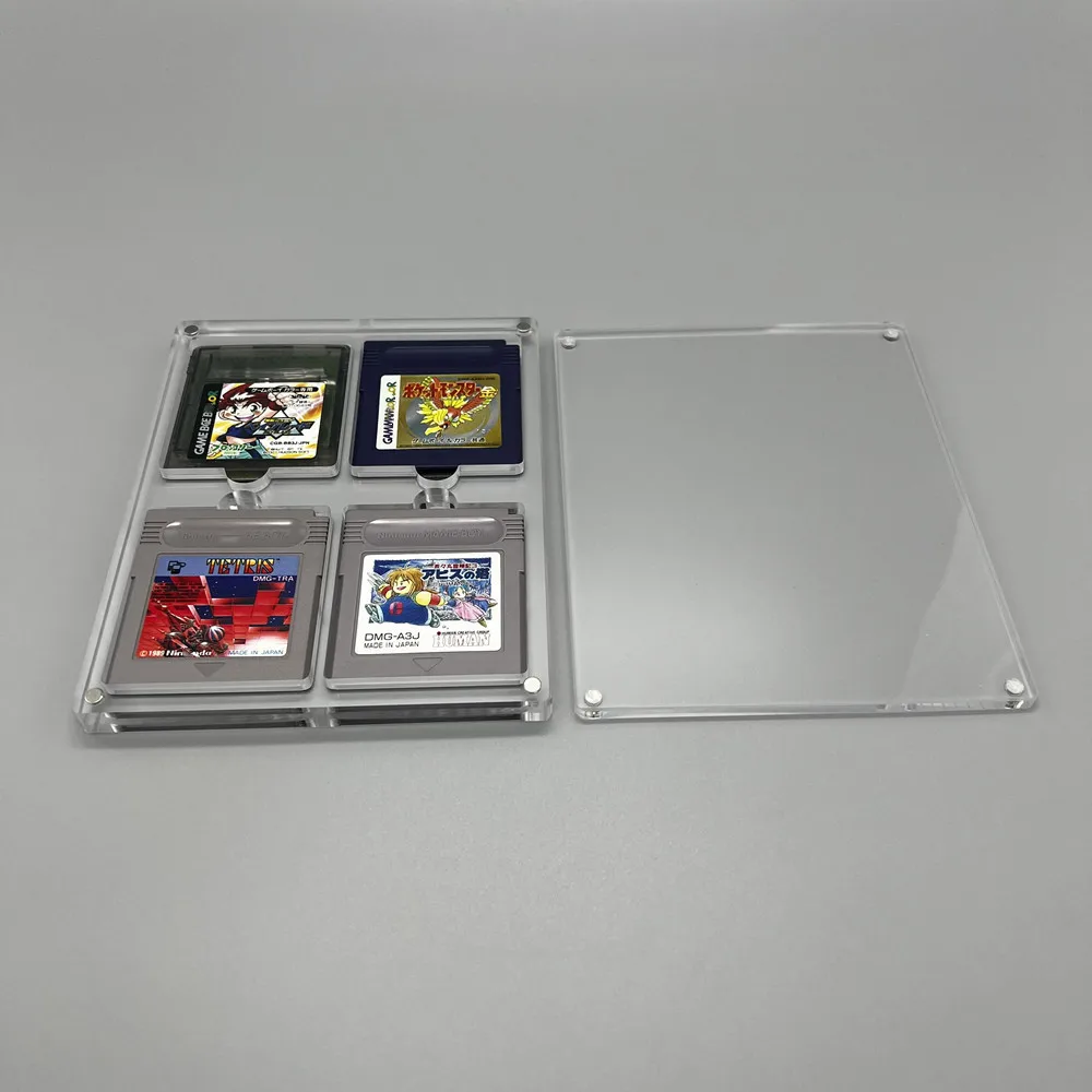 Transparency Acrylic Magnetic suction cover Games Storage Box 4 Solts Hard Shell Case for GB/GBC
Transparency Acrylic Magnetic suction cover Games Storage Box 4 Solts Hard Shell Case for GB/GBC