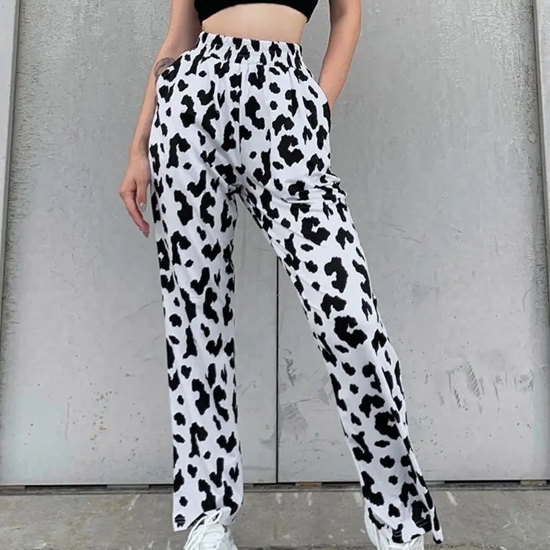 Women's Stretch High Waist Pants Cow Print Spring/Summer Loose Straight Pants Korean Harajuku Sports Pants Casual Street Pants
Women's Stretch High Waist Pants Cow Print Spring/Summer Loose Straight Pants Korean Harajuku Sports Pants Casual Street Pants