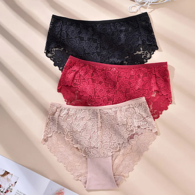 

New Size Women Briefs Panties 1XL-4XL Plus High Waist Sexy Lingerie Hollow Out Underpanties Comfortable Underwear 80-140kg Sell