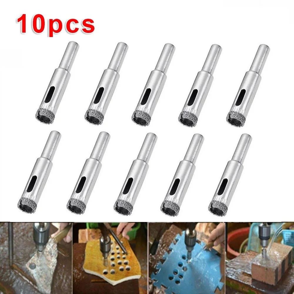 10Pcs 10mm Diamond Coated Core Drill Bits Hole Saw Glass Tile Ceramic Marble Diamond Coated Hole Saw Drill Bits Silver Tools
10Pcs 10mm Diamond Coated Core Drill Bits Hole Saw Glass Tile Ceramic Marble Diamond Coated Hole Saw Drill Bits Silver Tools