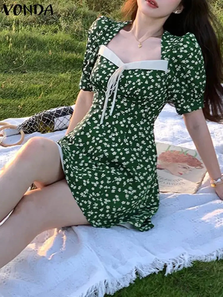 VONDA Bohemian Women Mini Dress 2023 Summer Sexy Square Collar Floare Printed Elegant Party Sundress Casual Loose Vestidos Robe
VONDA Bohemian Women Mini Dress 2023 Summer Sexy Square Collar Floare Printed Elegant Party Sundress Casual Loose Vestidos Robe
