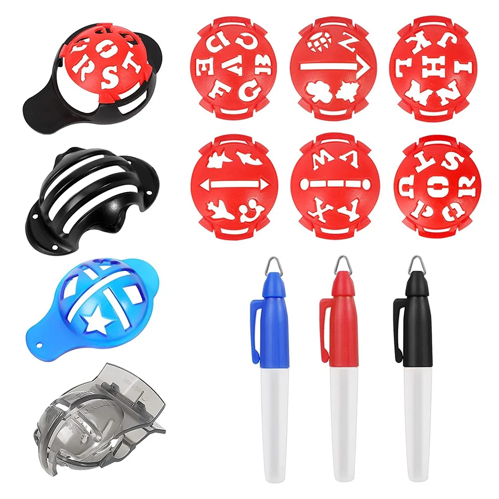 Golf Ball Marker,Color Line Markers Pens, Triple Track Plastic Golf Ball Marking Alignment Tool Kit,Red
Golf Ball Marker,Color Line Markers Pens, Triple Track Plastic Golf Ball Marking Alignment Tool Kit,Red