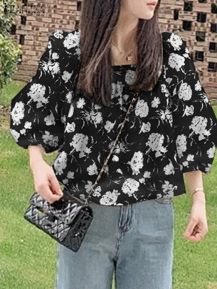 ZANZEA Bohemian Holiday Blouse Vintage Printed Shirt Summer Casual Blusas Party Mujer Femme Square Neck 3/4 Sleeve Tops Tunic
ZANZEA Bohemian Holiday Blouse Vintage Printed Shirt Summer Casual Blusas Party Mujer Femme Square Neck 3/4 Sleeve Tops Tunic