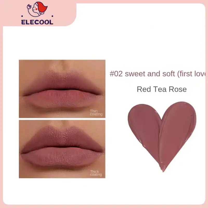 

1pc Cute Lip Glaze Silky Fog Lip Tint Mud Velvet Matte Lipstick Heart Shape Lipgloss Soft Mist Lip Gloss Moisture Lipstick