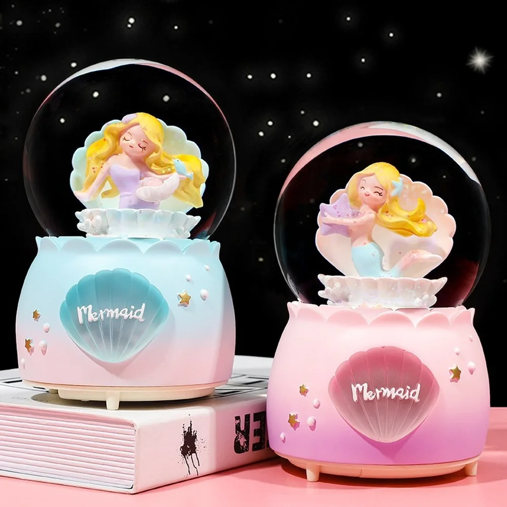 Mermaid Crystal Ball Music Box Glowing Snow New Year Gift Creative Girl Gift Resin Craft Ornament Carousel Boite Decoration
Mermaid Crystal Ball Music Box Glowing Snow New Year Gift Creative Girl Gift Resin Craft Ornament Carousel Boite Decoration