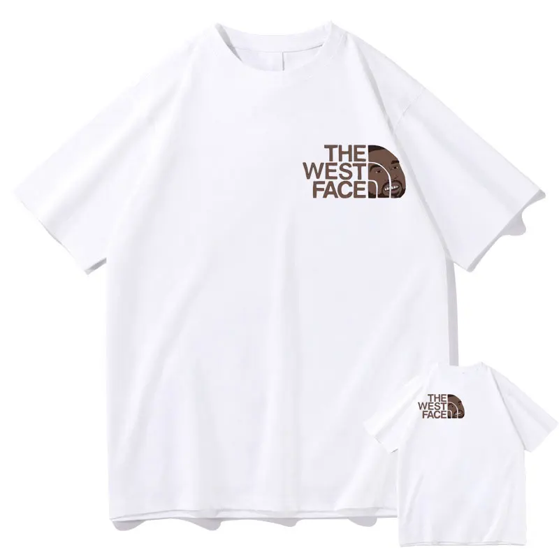 

2022 New THE WEAT FACE Tshirt Hip Hop Kanye West Both Sides Put on Print T Shirt Summer Man Cotton Tees Men Women Brand T-shirts