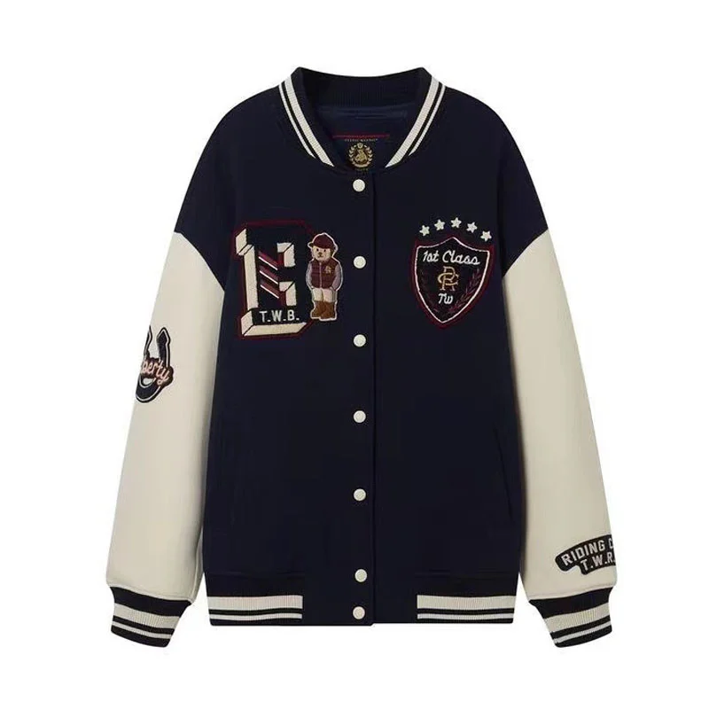 Spring Baseball Jackets Men Women Patchwork Cartoon Vintage Bear Embroidery Varsity Jacket Causal Coat Loose Streetwear Unisex
Spring Baseball Jackets Men Women Patchwork Cartoon Vintage Bear Embroidery Varsity Jacket Causal Coat Loose Streetwear Unisex