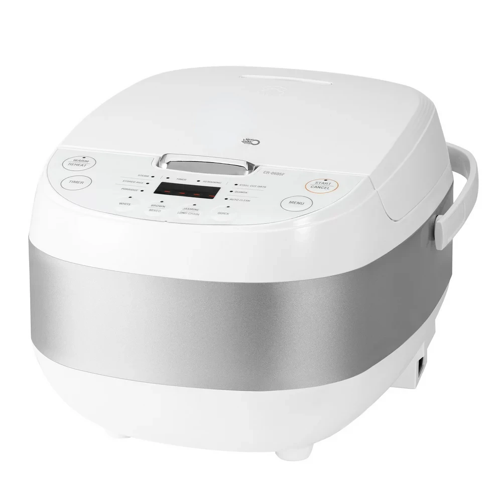 (Cooked) Rice Cooker, 10 Menu Options Oatmeal, Brown Rice & More, Touch-Screen, Nonstick Inner Pot, CR-0605F, White/Silver
(Cooked) Rice Cooker, 10 Menu Options Oatmeal, Brown Rice & More, Touch-Screen, Nonstick Inner Pot, CR-0605F, White/Silver