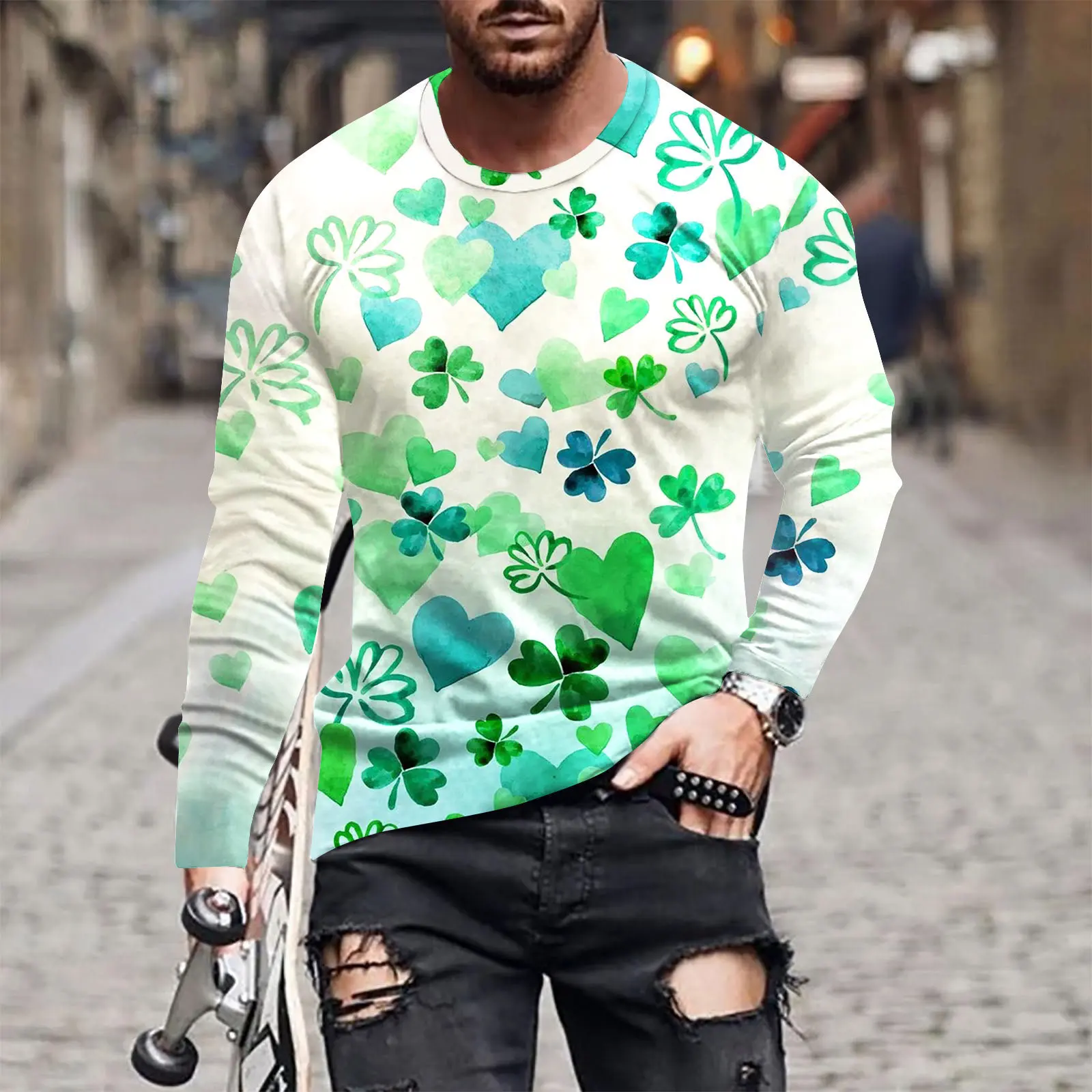 Футболка мужская с принтом четырехлистной травы, модная одежда с графическим принтом, Топ с длинным рукавом и круглым вырезом, y2k, в эстетике
Футболка мужская с принтом четырехлистной травы, модная одежда с графическим принтом, Топ с длинным рукавом и круглым вырезом, y2k, в эстетике