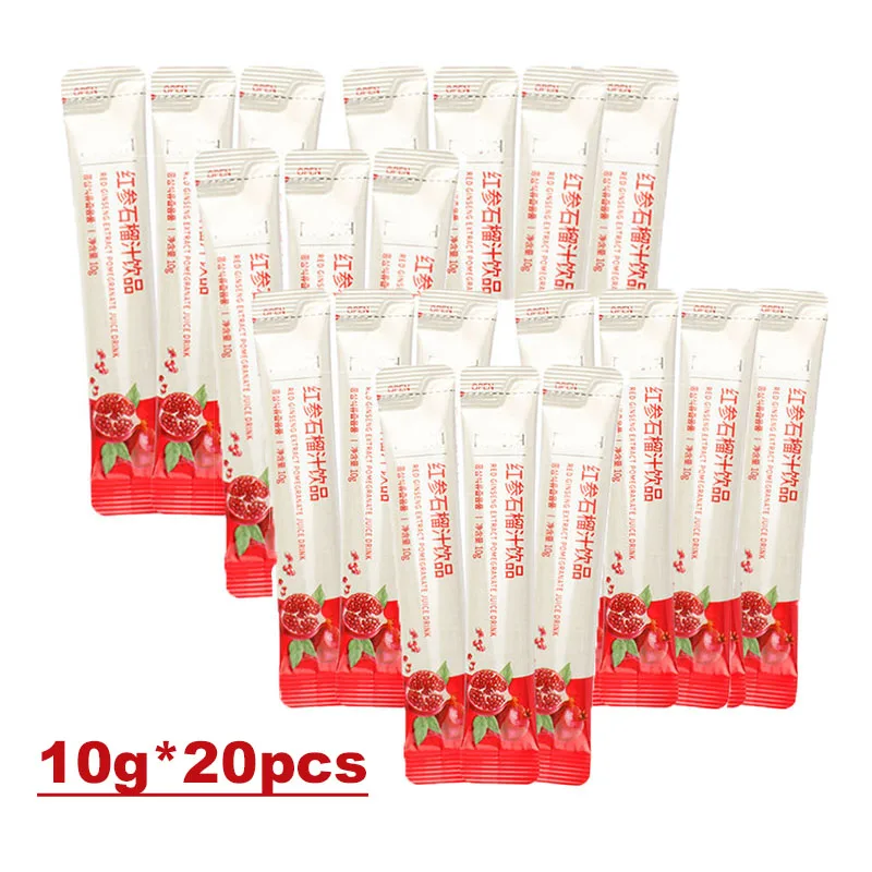 

20 pcs Natural Herbal mixed Korean ginseng and red pomegranate tonic concentrate 10g/pcs