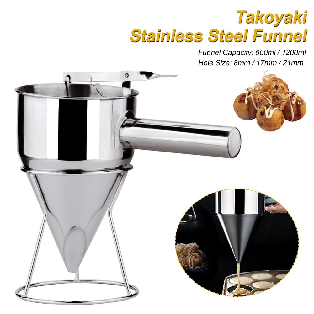 Stainless Steel Funnel Dispenser With Stand Cupcake Pancake Batter Dispenser Octopus Fish Ball Maker Home Kitchen Baking Tools
Stainless Steel Funnel Dispenser With Stand Cupcake Pancake Batter Dispenser Octopus Fish Ball Maker Home Kitchen Baking Tools