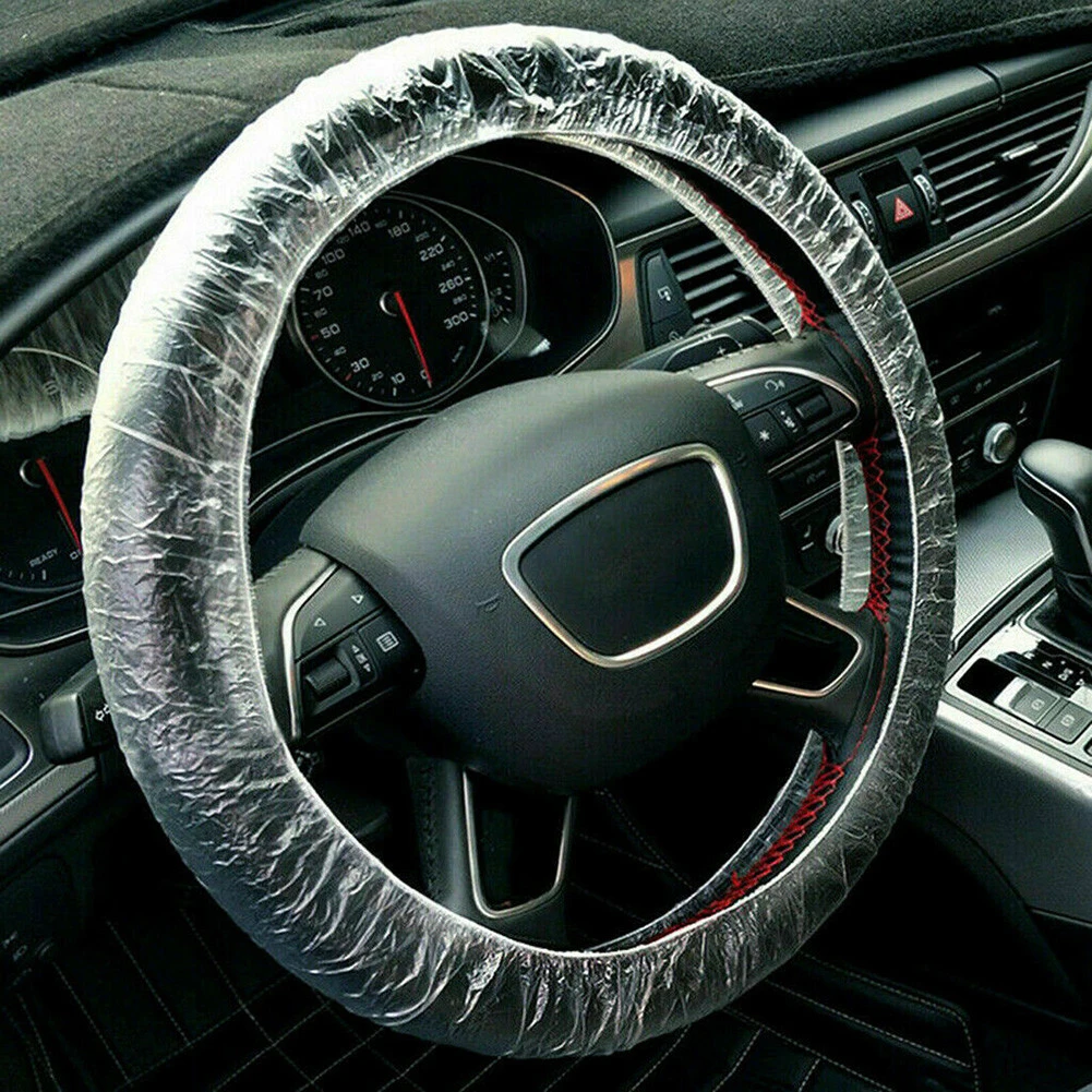 10pc Car Clear Universal Steering Wheel Cover Plastic Disposable Steering Cover Elastic Steering Wheel Cover Both Sides
10pc Car Clear Universal Steering Wheel Cover Plastic Disposable Steering Cover Elastic Steering Wheel Cover Both Sides